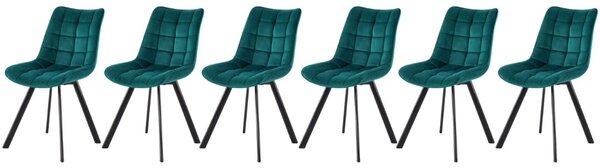 Set di 6 sedie K332 velluto turchese