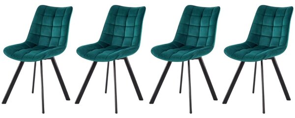 Set di 4 sedie K332 velluto turchese