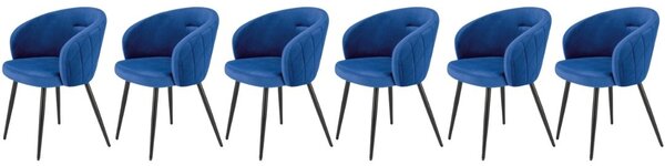 Set di 6 sedie K430 in velluto blu navy