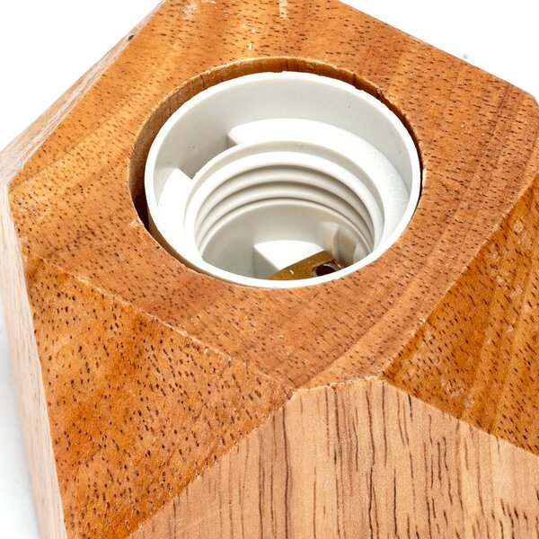 Portalampada da tavolo Rombo in legno E27 80×80 mm Aigostar
