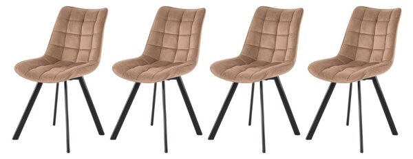 Set di 4 sedie K332 in velluto beige