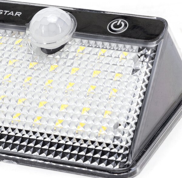 Applique Led 20W Nero con pannello solare IP65 Bianco freddo 6500K con sensore crepuscolare e di movimento Aigostar