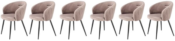 Set di 6 sedie K430 in velluto beige
