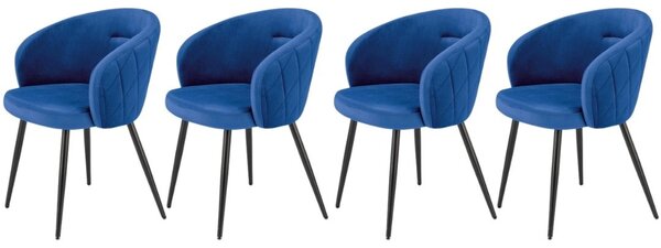Set di 4 sedie K430 in velluto blu navy