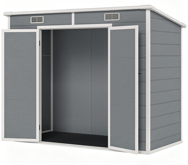 Outsunny, capanno da giardino di 2,54 m², impermeabile, con tetto a falda singola, ideale per riporre attrezzi