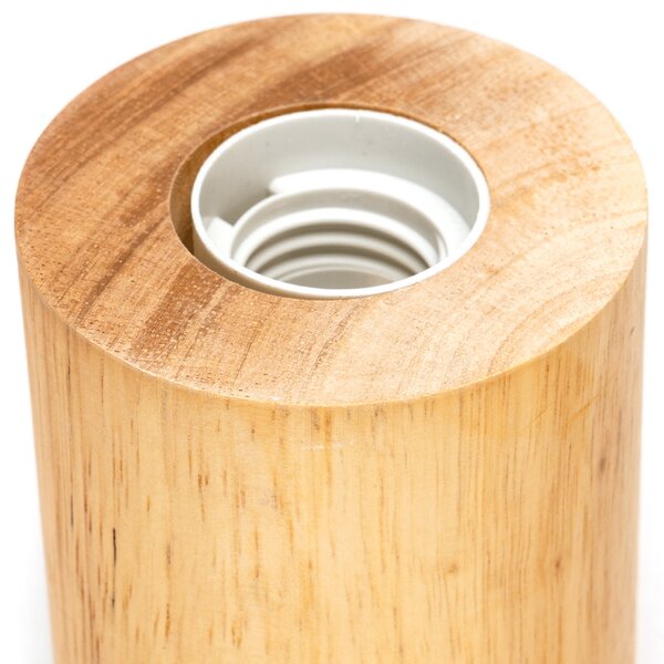 Portalampada da tavolo Cilindro in legno E27 80×100 mm Aigostar
