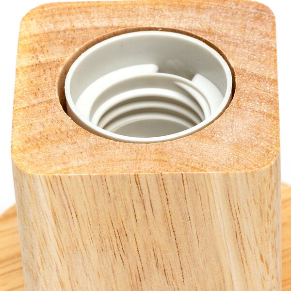 Portalampada da tavolo Cubo con base in legno E27 100×90 mm Aigostar