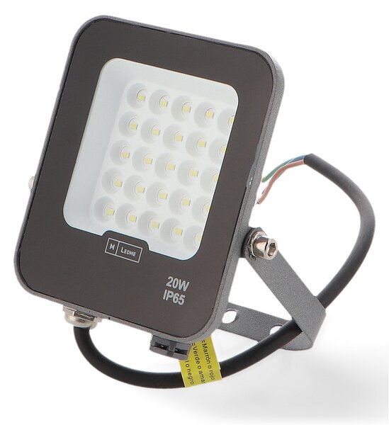 Faro proiettore Led 20W Nero da esterno IP65 Bianco freddo 6000K M LEDME