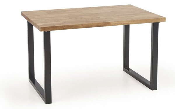 Tavolo Radus 140x85 cm in legno massello - rovere naturale/nero