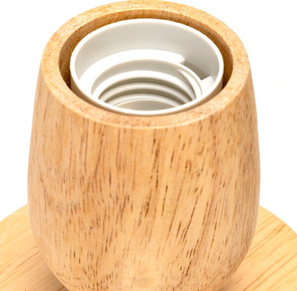 Portalampada da tavolo Cilindro con base in legno E27 100×100 mm Aigostar