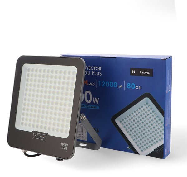 Faro proiettore Led Napoli Plus 100W Nero da esterno IP65 Bianco freddo 6000K M LEDME