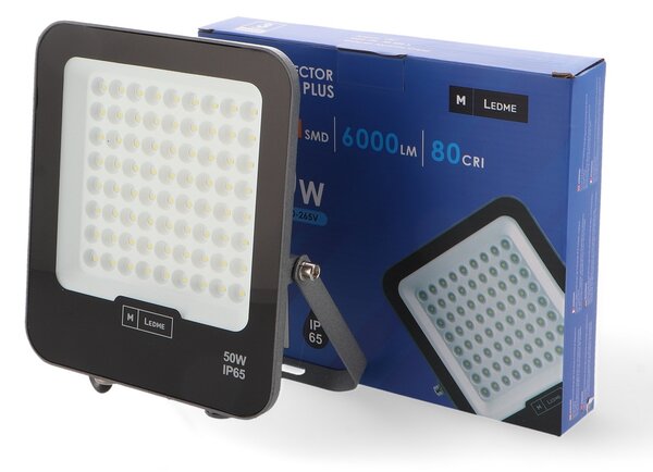 Faro proiettore Led Napoli Plus 50W Nero da esterno IP65 Bianco freddo 6000K M LEDME