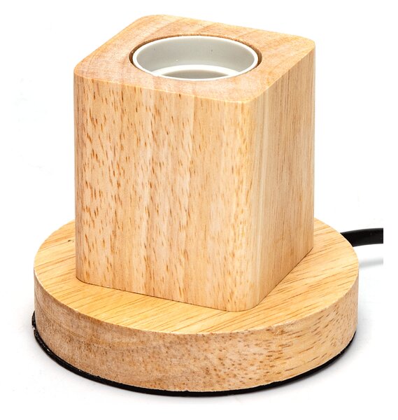 Portalampada da tavolo Cubo con base in legno E27 100×90 mm Aigostar
