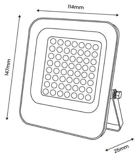 Faro proiettore Led 20W Nero da esterno IP65 Bianco freddo 6000K M LEDME
