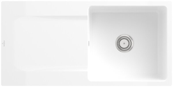 V&B lavello da incasso Siluet 60 Flat con scarico, manuale, sn bianco CeramicPlus