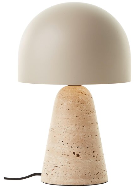 Lampada da tavolo Brilliant Nalam 94702/09 Soggiorno, camera da letto, sala da pranzo, corridoio, studio Pietra travertino/metallo Per interni beige - senza lampadina