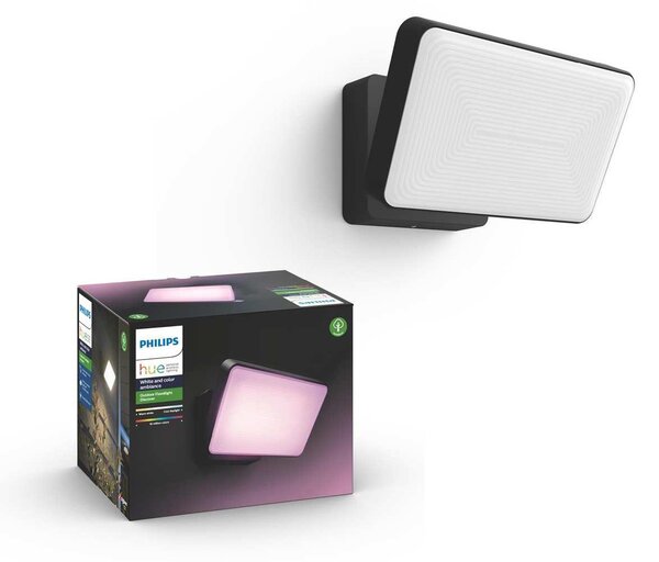 Lampada da esterno Philips Hue White and Color ambiance, modello Discover, luce intelligente da parete, Bluetooth/Zigbee, colore nero, LED, materiali: metallo e plastica, lampadina non sostituibile