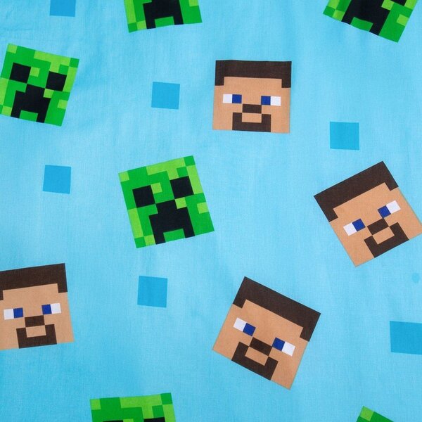 Biancheria da letto per bambini con effetto fosforescente in cotone per letto singolo 140x200 cm Minecraft "Jungle Fight" – Jerry Fabrics