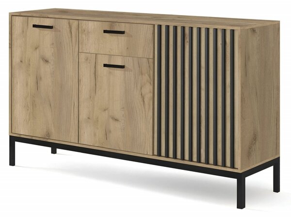 Credenza Lamino KM-1 in rovere craft/nero