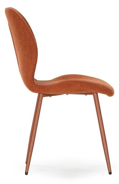 Sedie da pranzo in set color terracotta in imbottito 4 pz Ansu – Marckeric