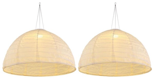 Set di 2 lampade da parete solari, colore bianco lino, 30 cm