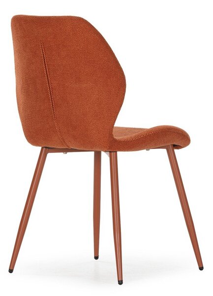 Sedie da pranzo in set color terracotta in imbottito 4 pz Ansu – Marckeric