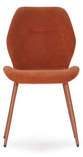 Sedie da pranzo in set color terracotta in imbottito 4 pz Ansu – Marckeric