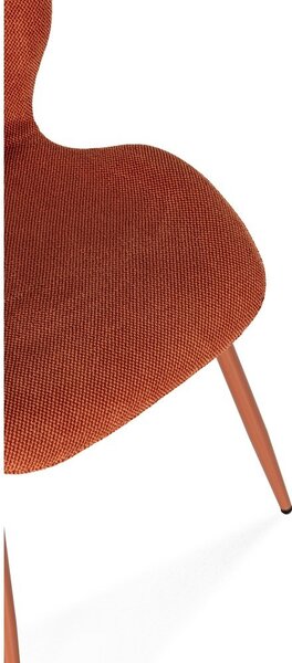 Sedie da pranzo in set color terracotta in imbottito 4 pz Ansu – Marckeric