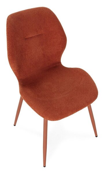 Sedie da pranzo in set color terracotta in imbottito 4 pz Ansu – Marckeric