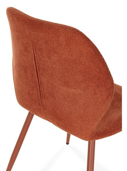 Sedie da pranzo in set color terracotta in imbottito 4 pz Ansu – Marckeric