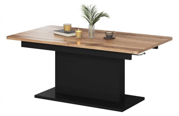 Tavolo allungabile Busetti in rovere wotan/nero opaco - L126-167 cm