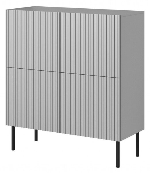 Credenza Asensio KM-2 in grigio chiaro/nero - L100 cm