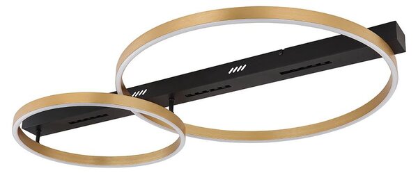 Plafoniera LED, oro nero, interruttore a 3 livelli, L 93 cm