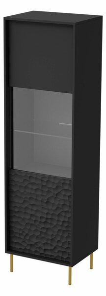 Vetrina Bullet W-1 in nero/oro - H185 cm