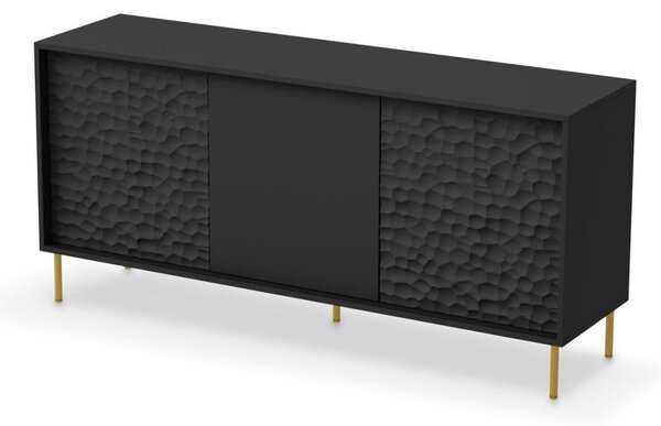 Credenza Bullet KM-1 in nero/oro - L155 cm