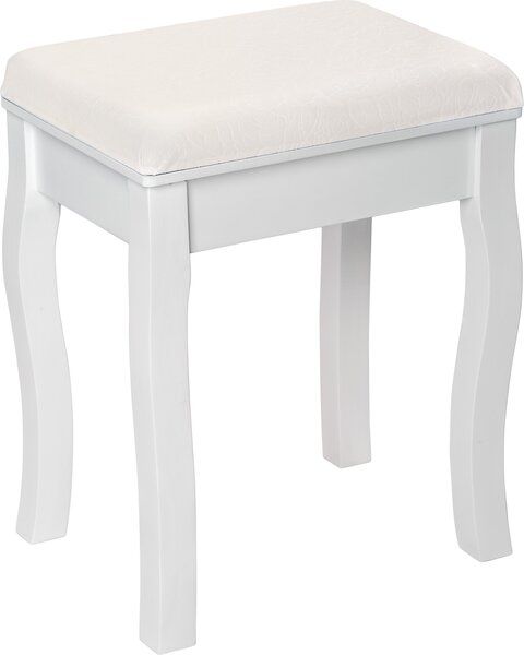 Sgabello da toilette con motivo a rose - bianco