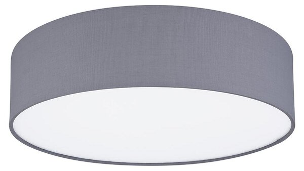 Plafoniera, tessuto antracite, bianco, rotonda, L 40 cm