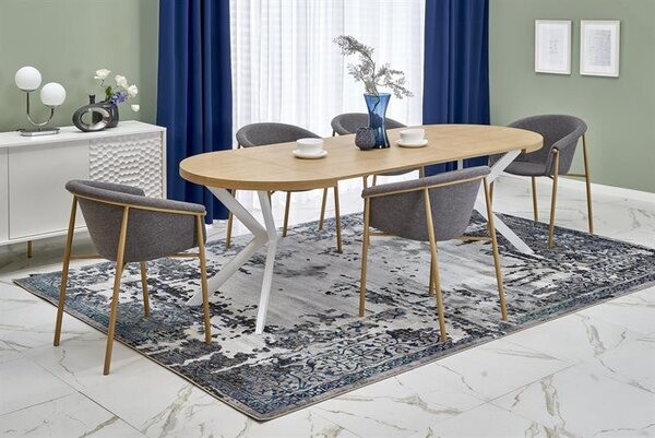 Tavolo Peroni allungabile in rovere dorato/bianco - L100-250 cm