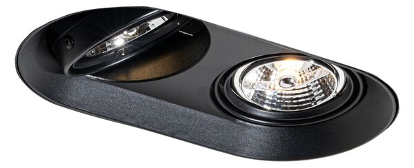 Faretto da incasso rotondo nero GU10 70mm 2 luci - Hubs