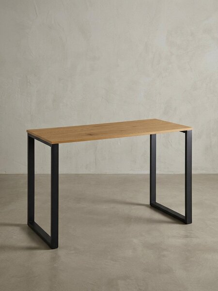Scrivania in rovere, robuste gambe in metallo, versatile, stabile, moderna. 120x60x76 cm | Kadima Design