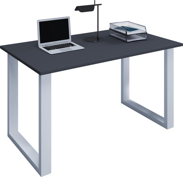 Scrivania, 160 x 80 cm, scrivania per computer con struttura in metallo, scrivania da ufficio per casa e studio - Lona U