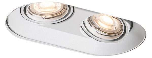Faretto da incasso rotondo bianco GU10 50mm 2 luci - Hubs