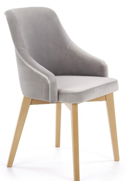 Sedia Toledo 2 velluto grigio/grigio miele Solo 265