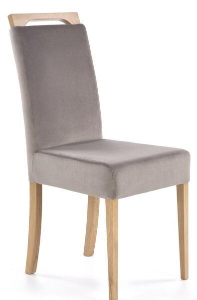 Sedia Clarion in velluto grigio/grigio miele Riviera 91