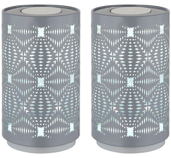 Lampada da tavolo LED AMIYAH, con controllo touch, cambio colore, grigia, in metallo, altezza 14 cm