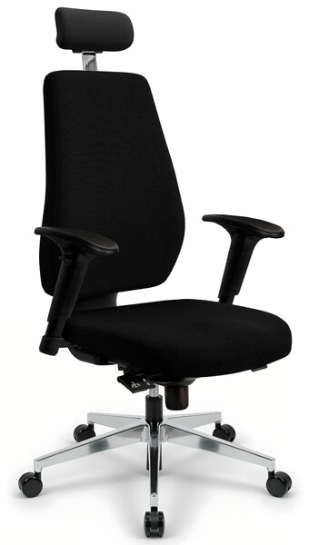 VERSEE V1404 Poltrona direzionale nera in tessuto – sedia da scrivania ergonomica, sedia da ufficio di alta qualità, comoda sedia girevole, portata massima 150 kg