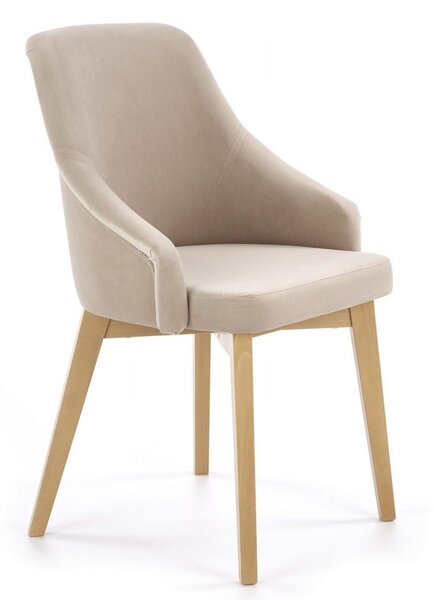 Sedia Toledo 2 in velluto beige/miele Solo 252