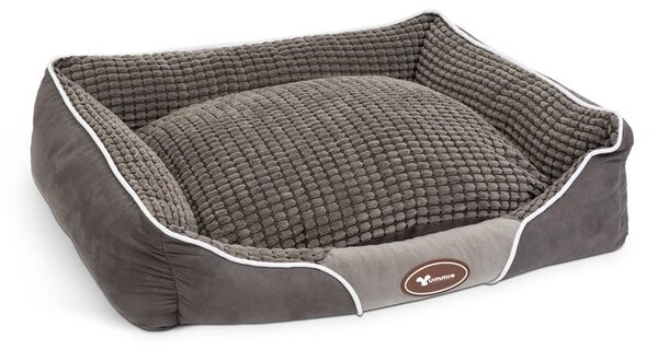Letto per cani Yummie 60x50cm - Grigio, fondo antiscivolo, imbottitura extra, lavabile, idrorepellente