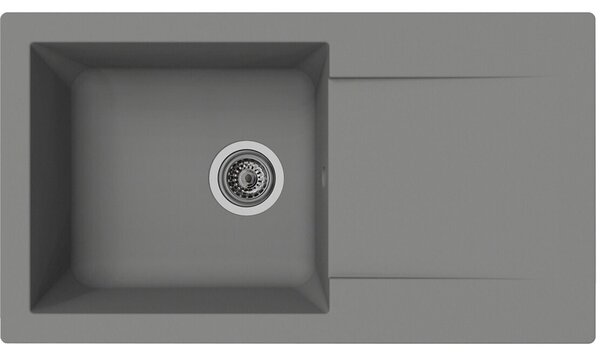 Lavello da cucina Denver, alta resistenza, 78 x 43,5 cm, grigio