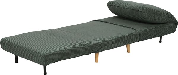 Divano letto 2 in 1, poltrona letto, materasso pieghevole regolabile, letto per ospiti in effetto velluto a coste, per camera da letto, soggiorno, verde, 82 x 89 x 83 cm
